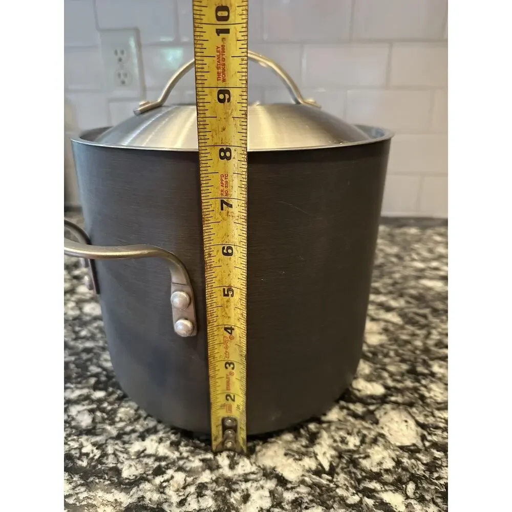 Calphalon Commercial 808 8 Qt Hard Anodized Aluminum Stock Pot With Lid